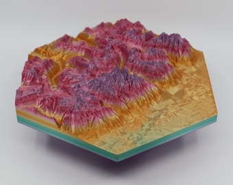 Pasmo Teton: Mapa topograficzna 3D – sztuka ścienna Parku Narodowego Wyoming