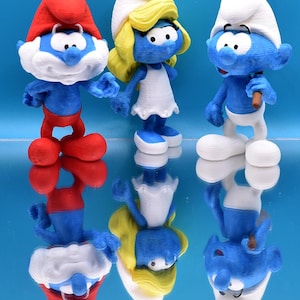 Smurfs Figurines – Hand-Painted 3D Printed Miniatures | Papa Smurf, Smurfette, Grouchy, Farmer | Collectible Smurf Toys