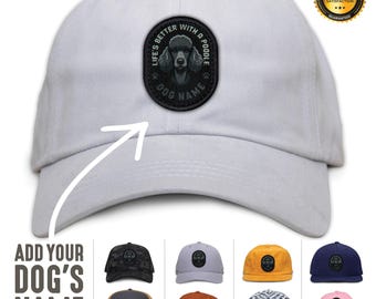 Black Poodle Personalized Hat, Custom Dog Baseball Cap, Pet Portrait Gifts, Standard Poodle