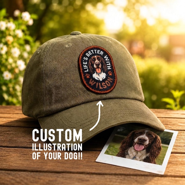 Custom Pet Portrait Hat – Personalized Dog Photo Gift