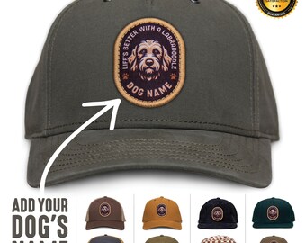 Golden Labradoodle Personalized Hat, Custom Dog Baseball Cap, Pet Portrait Gifts