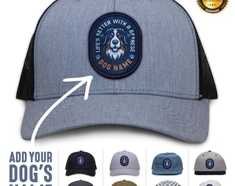 Bernese Mountain Dog Personalized Hat, Custom Dog Baseball Cap, Pet Portrait Gifts