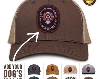 Blenheim Cavalier King Charles Spaniel Personalized Hat, Custom Dog Baseball Cap, Pet Portrait Gifts