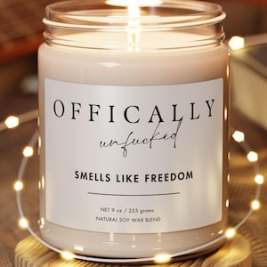 Smells Like Freedom Candle, Divorce Gift, Divorce Party Gift, Narcissist, Funny Divorce, Break Up Gift, Warrior Gift, Breakup Care Package