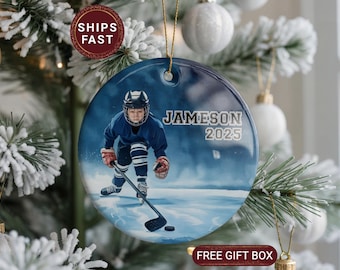 Hockey Ornament Hockey Player Ornament Hockey Christmas Ornament Custom Hockey Ornament Hockey Team Ornament Ice Hockey Ornament Boys Hockey