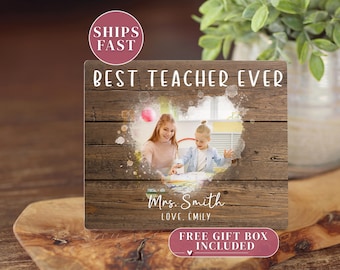 Best Teacher Ever Picture Frame Teacher Photo Frame Personalized Teacher Gift from Student Thank you Teacher Gifts Teacher Photo Keepsake