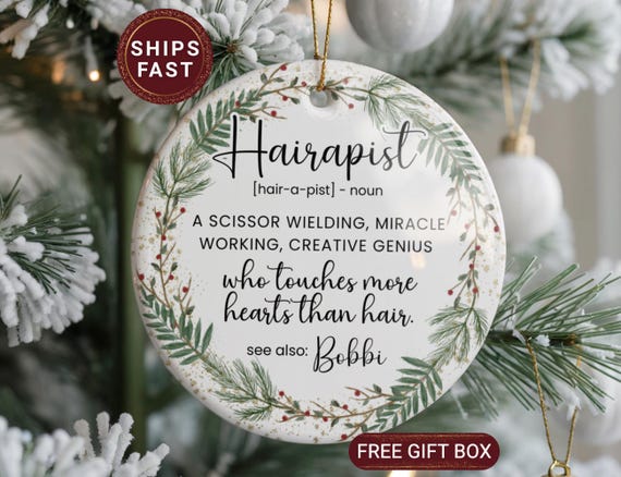 Hairstylist Ornament Hairstylist Christmas Ornament Hairdresser Ornament Hair Salon Ornament Barber Ornament Custom Hairstylist Ornament