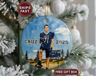 Personalized Football Ornament Football Christmas Ornament Football Keepsake Football Custom Photo Ornament Football Team Ornament