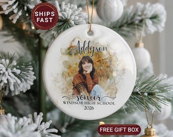 School Photo Ornament Senior Ornament High School Graduation Ornament School Ornament Personalized Senior Christmas Ornament Senior Keepsake