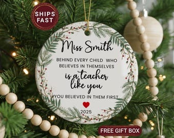 Teacher Ornament Personalized Teacher Ornament Teacher Christmas Ornament Teacher Thank You Ornament Teacher Keepsake Ornament Teacher Gift