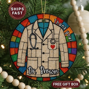 Doctor Ornament Personalized Med Student Gift Xmas Doctor Appreciation Gifts Doctor Graduation Gifts White Coat Ceremony Pediatrician Gift