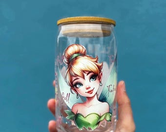 Tinker Fairy Glass Cup, Whimsical Drinkware, Enchanted Forest Design, Cute Gift Idea, Handcrafted Decorative Glass, Magical Themed Cup