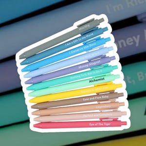 Inspirierendes Zitat Gelstifte, motivierendes Journaling Zubehör, einzigartige Schreibgeschenke, buntes Bürozubehör, positive Affirmation Stifte