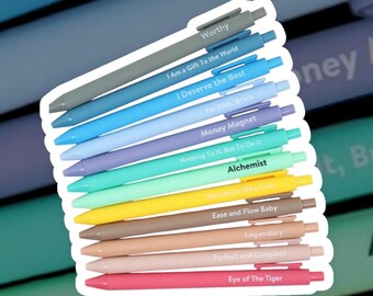 Inspirational Quote Gel Pens, Motivational Journaling Supplies, Unique Writing Gifts, Colorful Office Accessories, Positive Affirmation Pens