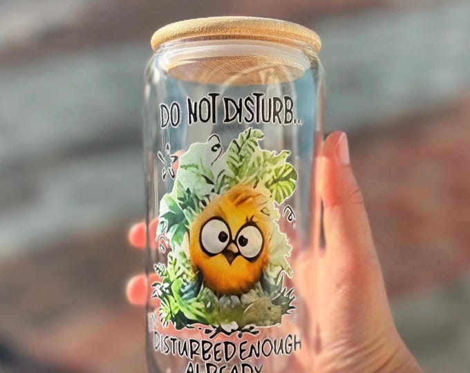 Chirpy Sarcasm Glass Cup, Funny Drinkware, Sassy Quote Tumbler, Humorous Gift Idea, Handcrafted Sarcastic Design,Unique Glass Cup for Coffee