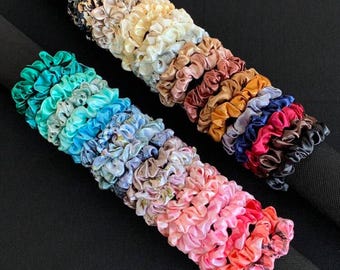 Random Scrunchie Set, Mixed Colors and Designs, Stylish Hair Accessories, Trendy Elastic Hair Ties, Cute Gift for Girls, Assorted Scrunchies