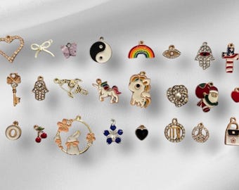 Gold Plated Jewelry Charms, Dainty Pendant Accessories, DIY Necklace Supplies, Elegant Gold Charms, Customizable Jewelry Pieces Unique Craft