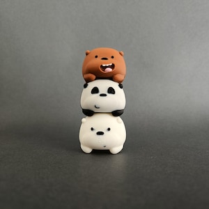 We Bare Bears Stack Figures | Collectibles | Desk Decoration | Grizzly, Panda, Ice Bear