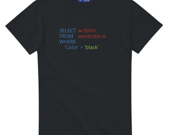 SQL-shirt, geekshirt, grappig T-shirt, grappig geek-T-shirt heren, grappige shirts, grappig nerdshirt