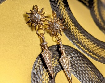 The Speared Sun - Red Rising Inspired Earrings
