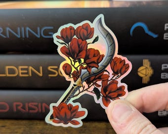 Floral SlingBlade - Red Rising Inspired Holographic Sticker