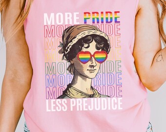 Pride Tank Top - More Pride Less Prejudice, LGBTQ+ Apparel, Unisex Summer Wear, Festival Outfit, Inclusive Fashion, Ally Shirt