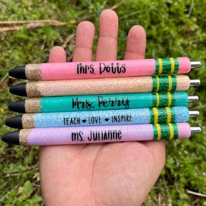 Personalized Glitter Gel Pen: Teacher Appreciation Gift, Refillable Pen