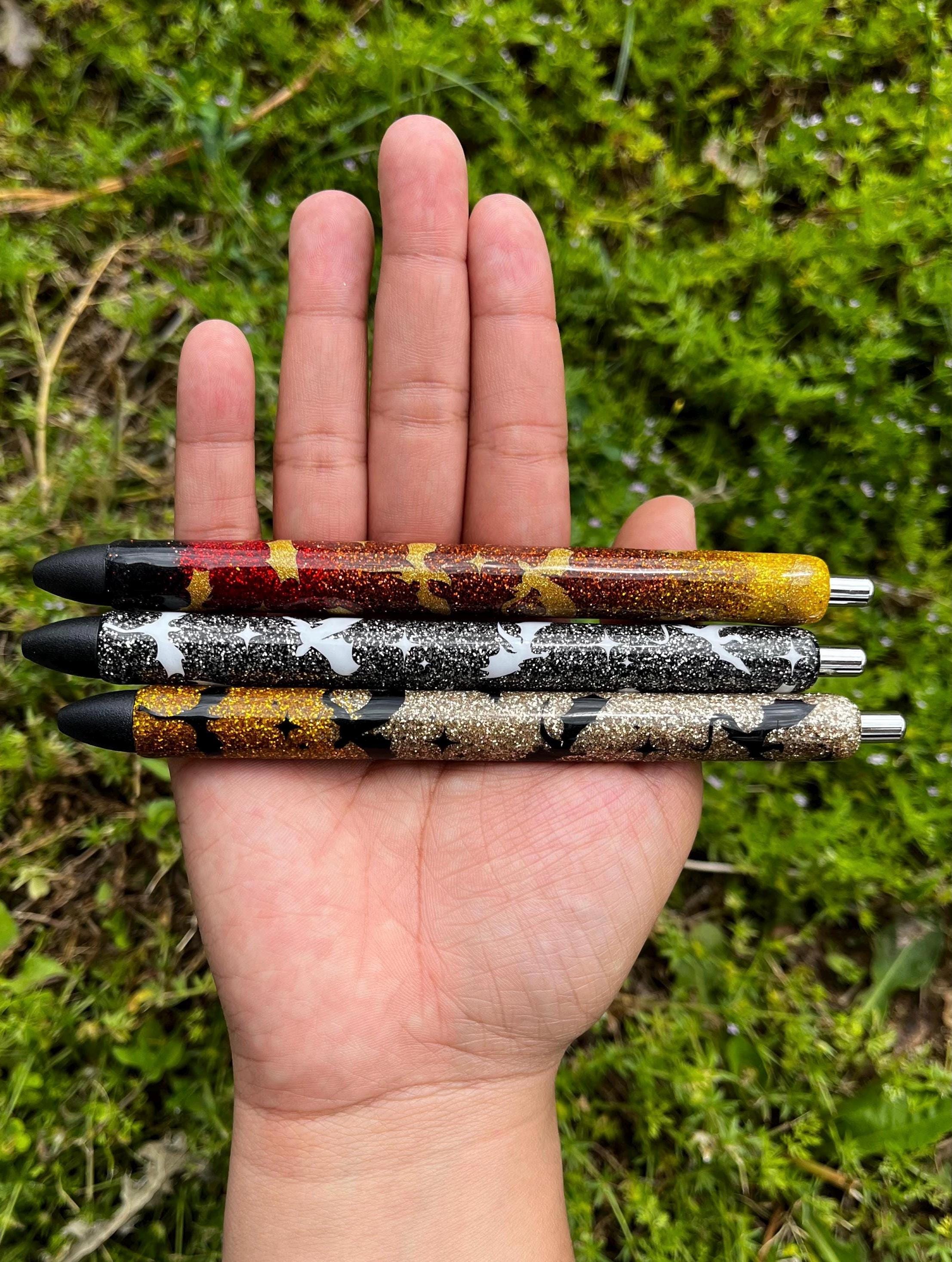 Fourth Wing Inspired Glitter Gel Pen | Bookish Accessories | Dragon Pen | Book Lover Gift | Onyx Storm Pen | Iron Flame Pen | Refillable Pen