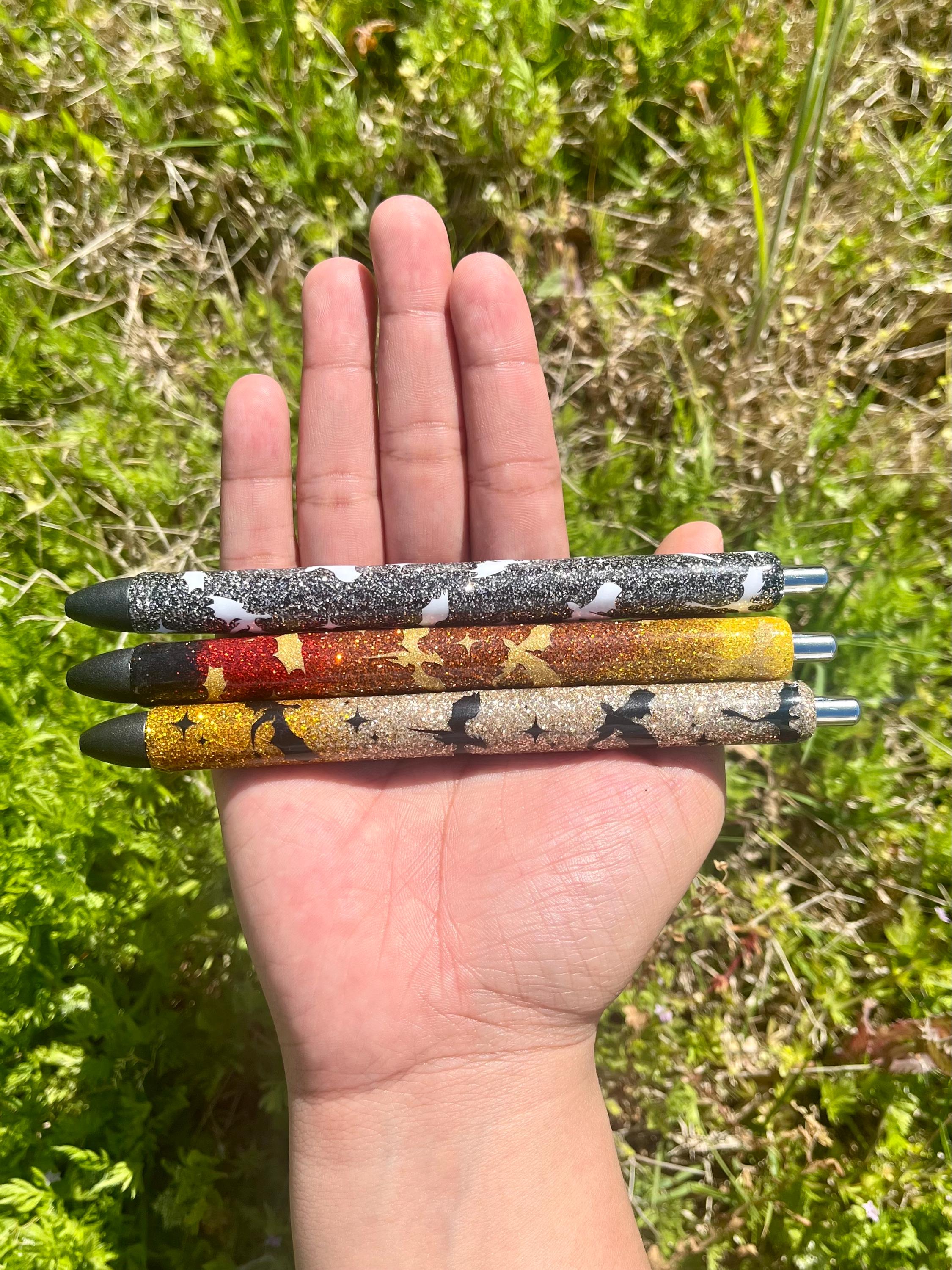 Fourth Wing Inspired Glitter Gel Pen | Bookish Accessories | Dragon Pen | Book Lover Gift | Onyx Storm Pen | Iron Flame Pen | Refillable Pen