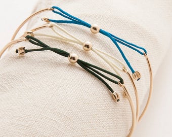 6 Bridesmaid Custom Bangles - Olivia 14K Gold Bracelet