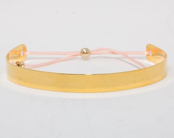 Georgina Gold Womens Flat Wire Personalized Bracelet