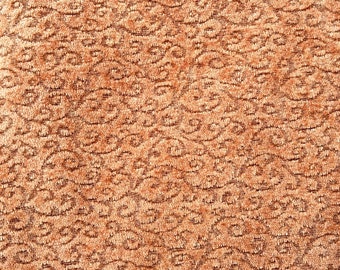 Upholstery Fabric, Beautiful Fawn Brown, Small Swirly Design, Short Plush Texture, Heavy Fabric, Two+ Yards Available, Wonderful!