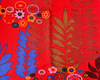 Alexander Henry Red Botanical Fabric - Home Decor Cotton