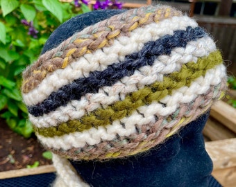 Headband, Hand Knit, Multi Colors, Chunky Knit, Wool Blend Yarn, Wide and Comfortable!