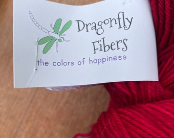 Dragonfly Fibers Yarn, Damsel, Merino Wool, Superwash DK or Sport Weight, Bougainvillea Color
