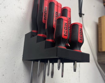 ICON Screwdriver Rack: Wall Mounted Tool Organizer (tools not included)