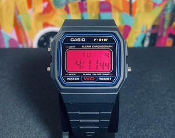 Customized Casio F91w "HOT PINK" screen mod