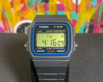 Customized Casio F91w "LIME" screen mod