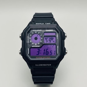 Customized Casio World Time "PURPLE" screen mod
