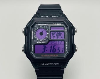 Customized Casio World Time "PURPLE" screen mod