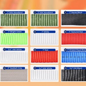 Polyester Webbing | Rare/Hard to find | Different Weights, Weaves, Assorted Colors | Sold by the yard 3/4 inch / 1 inch  / 1.5 inch / 2 inch