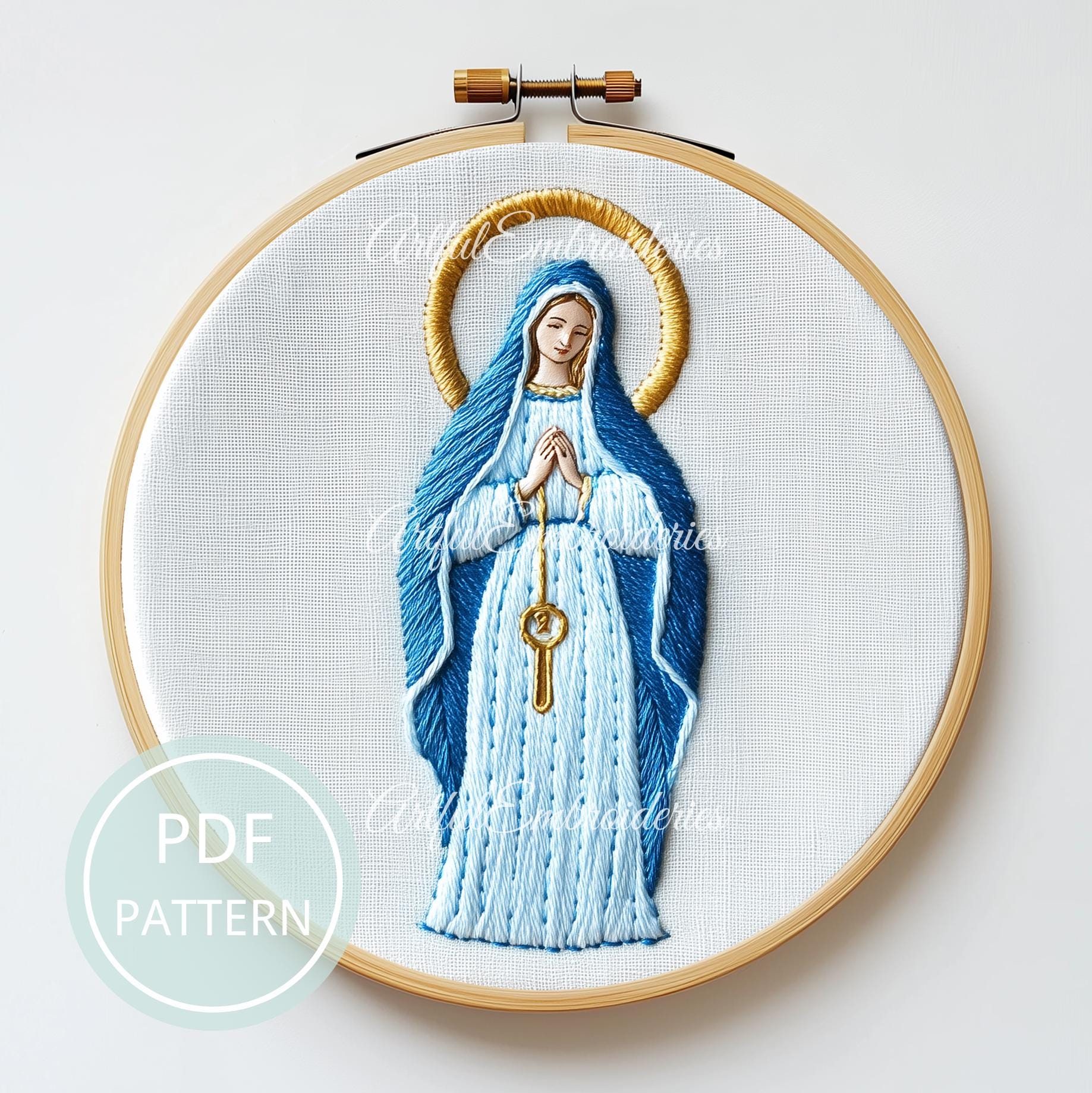 Mary様オーダー Virgin Mary Embroidery Pattern: DIY Church Decoration (PDF