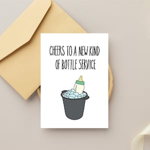 Bravo à un nouveau type de service de biberon en téléchargement numérique 5 x 7 - mignon, drôle, fille ou garçon, baby shower, nouveau-né, bébés, carte vierge