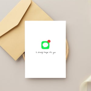 Siempre espero que seas tú 5x7 Descarga digital - Lindo, dulce, romántico, cumpleaños, aniversario, amistad, amor, tarjeta en blanco