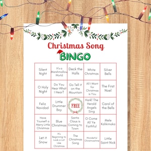 Karty bingo z muzyką świąteczną do pobrania w wersji cyfrowej