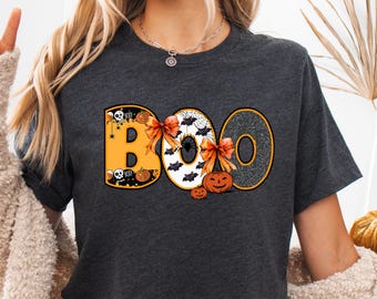 Camiseta vintage de Halloween Boo: Camiseta de temporada espeluznante