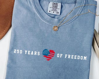Patriotic Heart Graphic Tee & Sweatshirt — 250 Years of Freedom