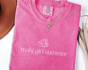 Mahj Girl Summer Shirt, Mahjong Lover Tee, Mahjong Player Gift, Summer Game Night Shirt, Mahjong Sweatshirt, Cute Mahjong Tee