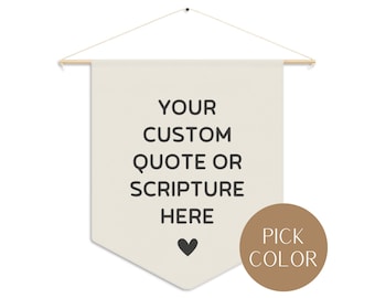 Custom Scripture Wall Hanging | Personalized Bible Verse Banner | Custom Quote Decor | Christian Wall Art | Choose Your Colors!