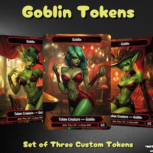 3x Goblin Token – selbst gestaltete Fantasy Spielkarten